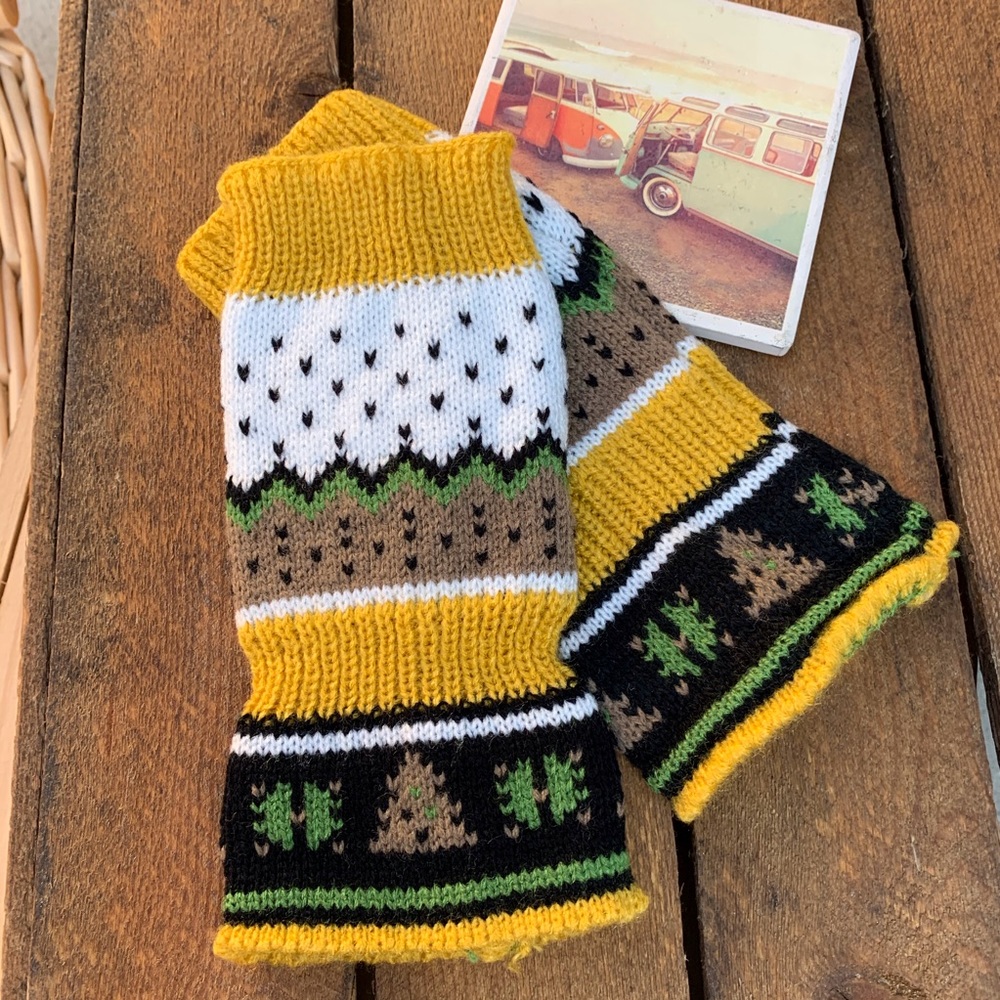 ✨BOHO KNIT HAND ARM WARMERS FINGERLESS GLOVE